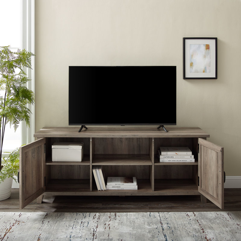 Schroeppel Unfinished TV Stand for TVs up to 65", Grey Wash