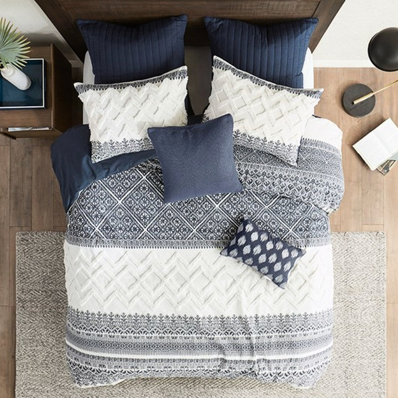 Housse de couette en coton grand, chenille, blanc, literie, chenille unie à revers 3 pièces, style, blanc naturel, grand, lavable en machine