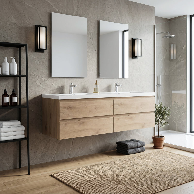 Meuble-lavabo flottant avec lavabo