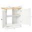 Armoire de rangement sous le lavabo en blanc, double porte avec tablette réglable pour armoire murale fonctionnelle, portes blanches et rangement