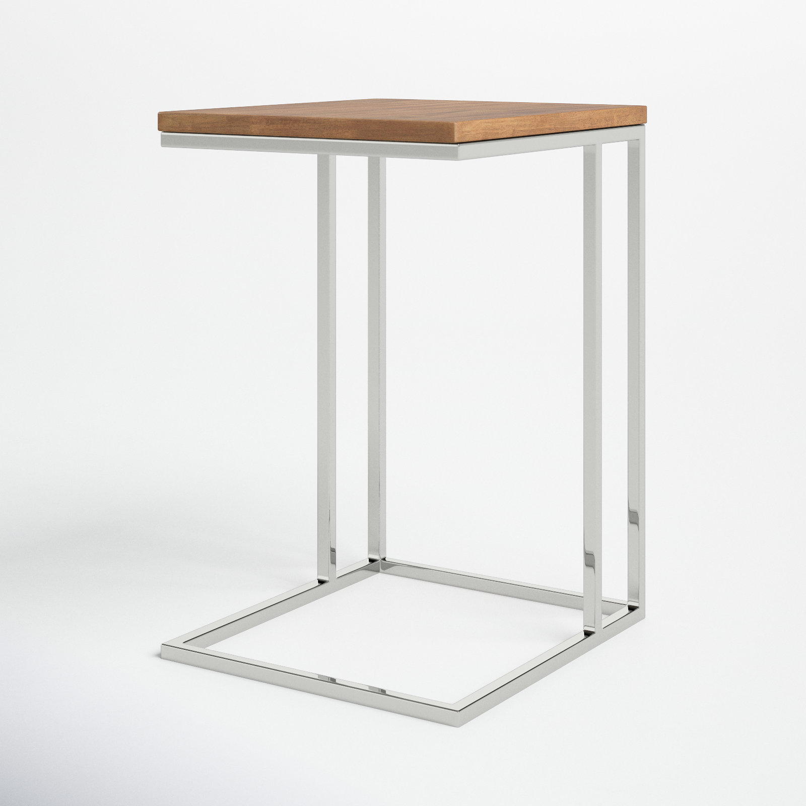Hampshire End Table, Walnut Top/Silver Base