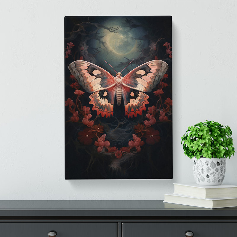 Moth Romanticism - Wrapped Canvas, 76cm H x 50cm W x 3cm D
