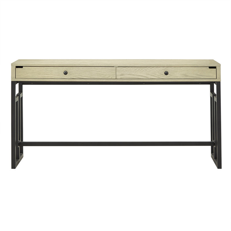 Bureau Billue avec prises intégrées, Ivoire / blanc / noir