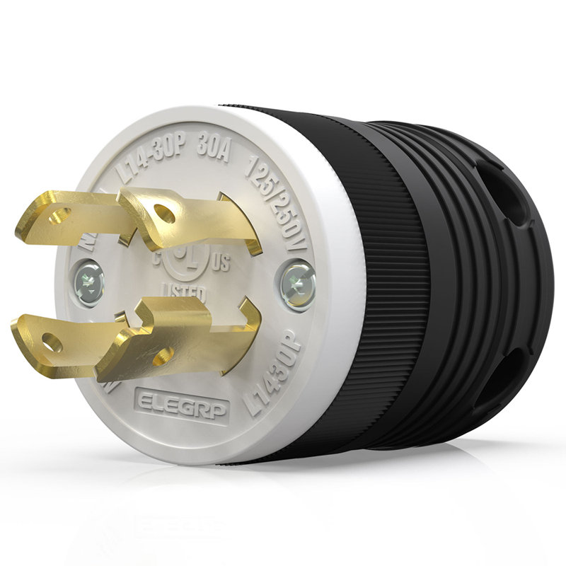 ELEGRP 30-Amp Black and White Single Outlet