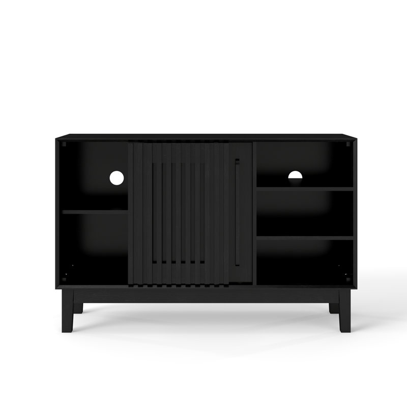 Farmhouse 47.3" Sideboard Buffet Cabinet With 2 Sliding Doors, Black