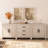 Eaton 3-Piece Modular Sideboard With Drawers & Doors, Weathered Oak Farmhouse Storage Cabinet For Living Room, Dining Room, Or Hallway, Beige-1401138040