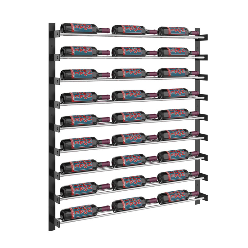 Evolution Wine Wall 1143mm (27 Bottles), Matte Black/Chrome