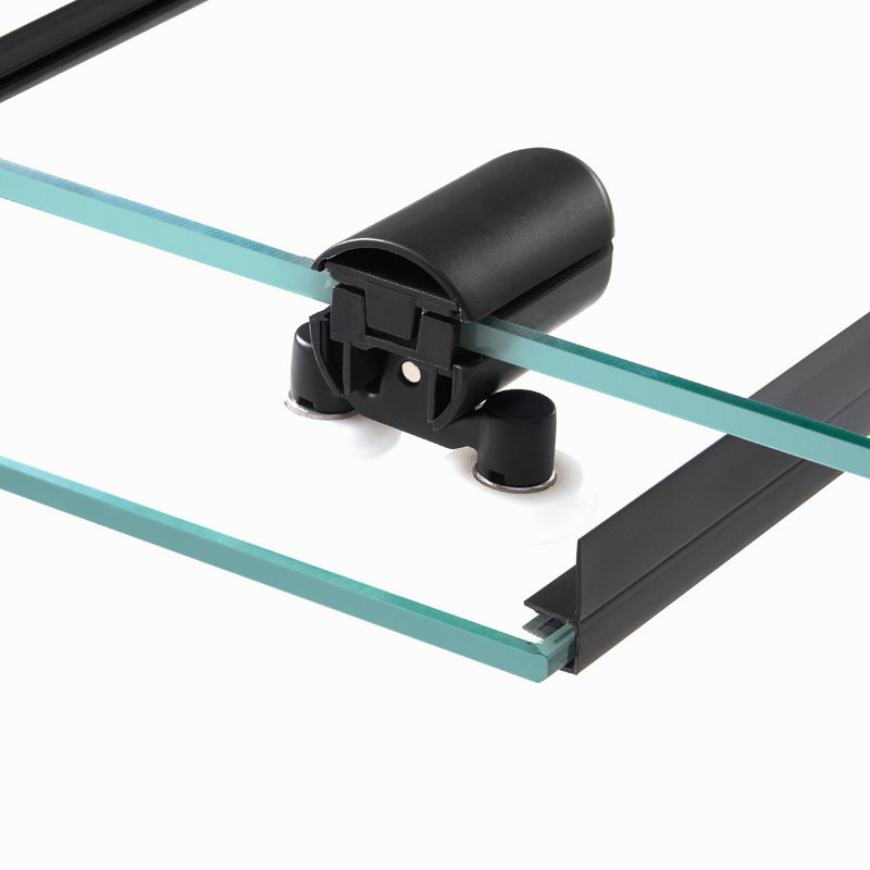 Porte de douche semi-sans cadre 57,7-59 po x 70 po en verre trempé 1/4 po noir mat