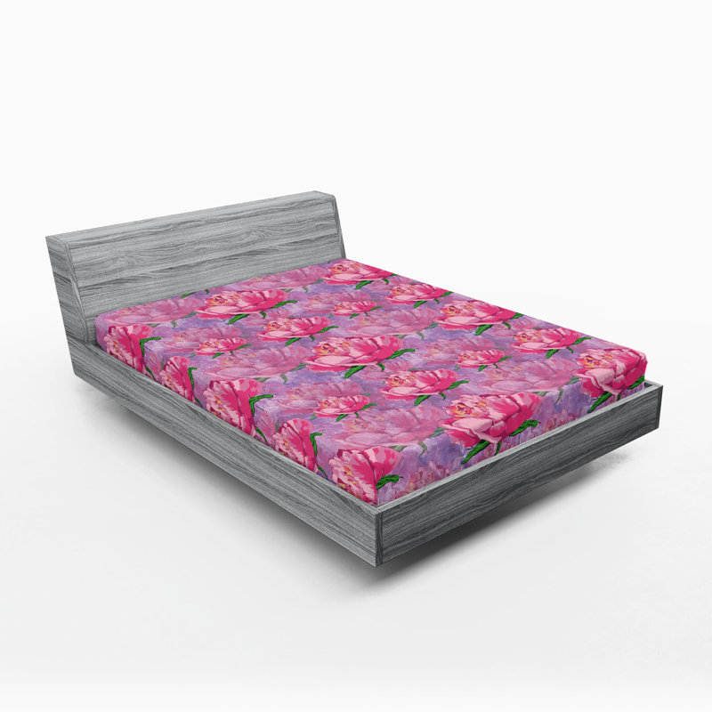 Drap-housse Ambesonne Peony, Drap-housse très grand californien