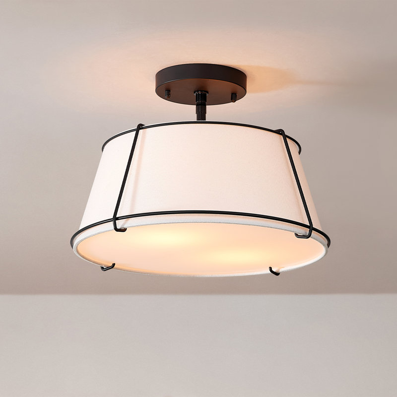 2-Light Flush Mount Ceiling Light, Matte Black