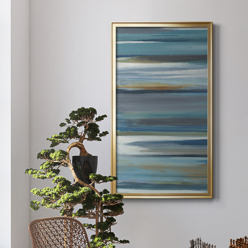 Boom Times III - reproduction de peinture encadrée, H 14,5 po x l 26,5 po x P 1,5 po, Toile encadrée dorée, Pas de tapis