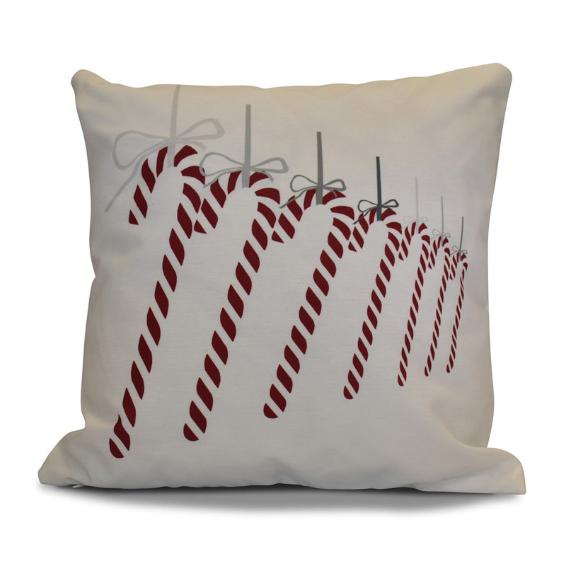 Jump For Joy Reversible Throw Pillow, 16" H x 16" W, Gray