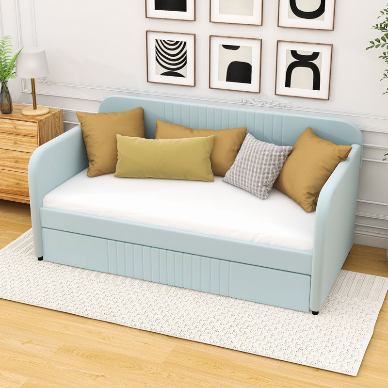 Arkeith Twin Daybed with Trundle, Blue