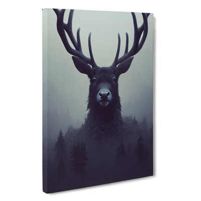 Stag In The Forest - Wrapped Canvas