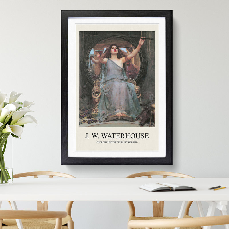 Circe Offering the Cup to Odysseus by John William Waterhouse - Picture Frame Art Prints, Black, 65cm H x 48cm W x 2cm D