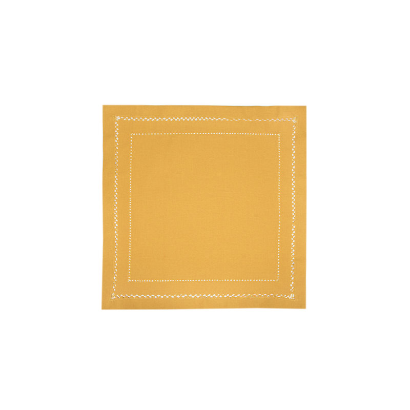 Serviette 20 "faite à la main à ourlet double, Or