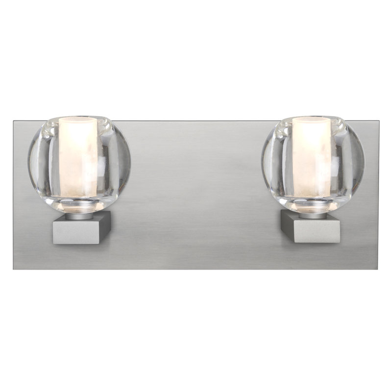 Dayna 2 - Light Dimmable Vanity Light, Satin Nickel, Bubble, Halogen