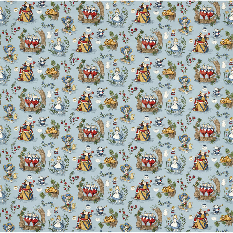 Alice in Wonderland Fabric, Puddle Blue