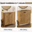 Armoire de salle de bain autoportante de 30 pouces de style américain avec lavabo en céramique - Installation brevetée en 1 minute, peu encombrante et facile à assembler-1022861604