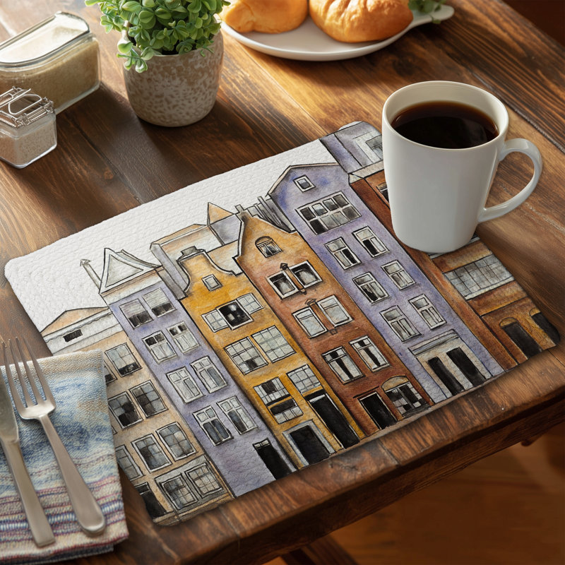 Brown Braided Polyester Placemat - Amsterdam Houses Design