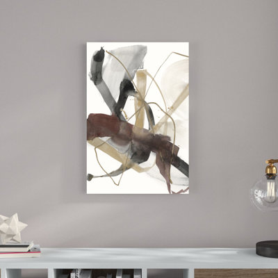 Burgundy Interjection I by Jennifer Goldberger - Wrapped Canvas Painting