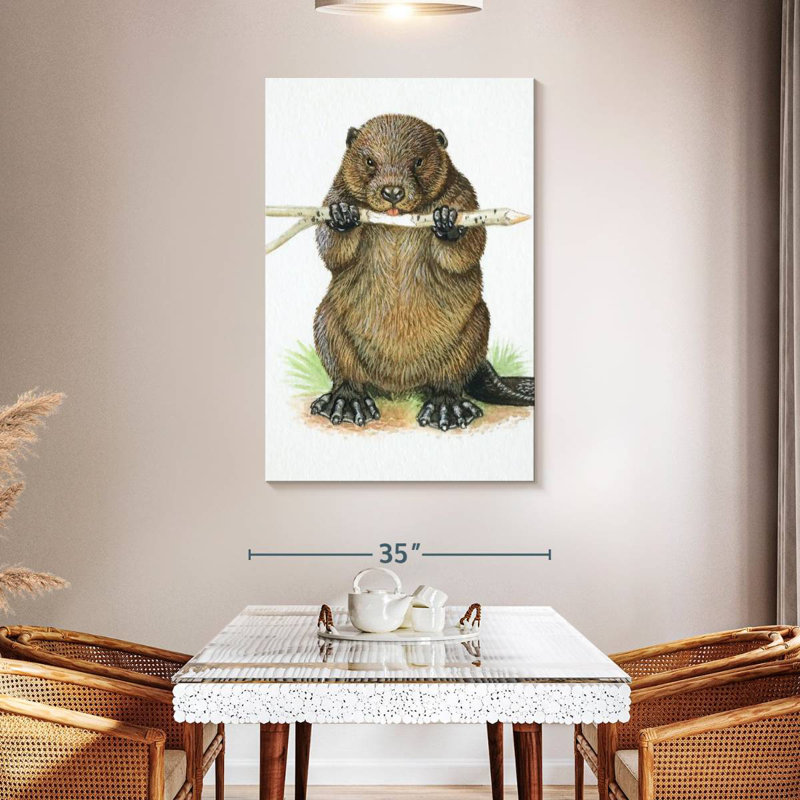 Beaver mangeur de branches Brampt, H 48 po x l 32 po