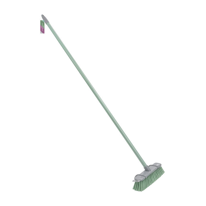 JVL Angled Sweeping Brush with Hard Bristles, Green