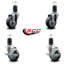 Ensemble de roulettes extensibles en caoutchouc et en caoutchouc thermoplastique 2 roues SCC TLB 3,5 po x 1-5 / 8 po