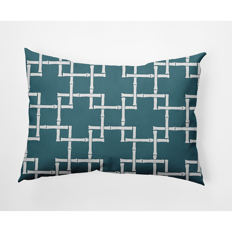 Housse et insert pour coussin d'extérieur Botanical Blooms, Bleu sarcelle