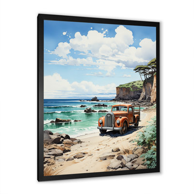 «Serguey Coral Pickup Truck Coastal Retreat», reproduction