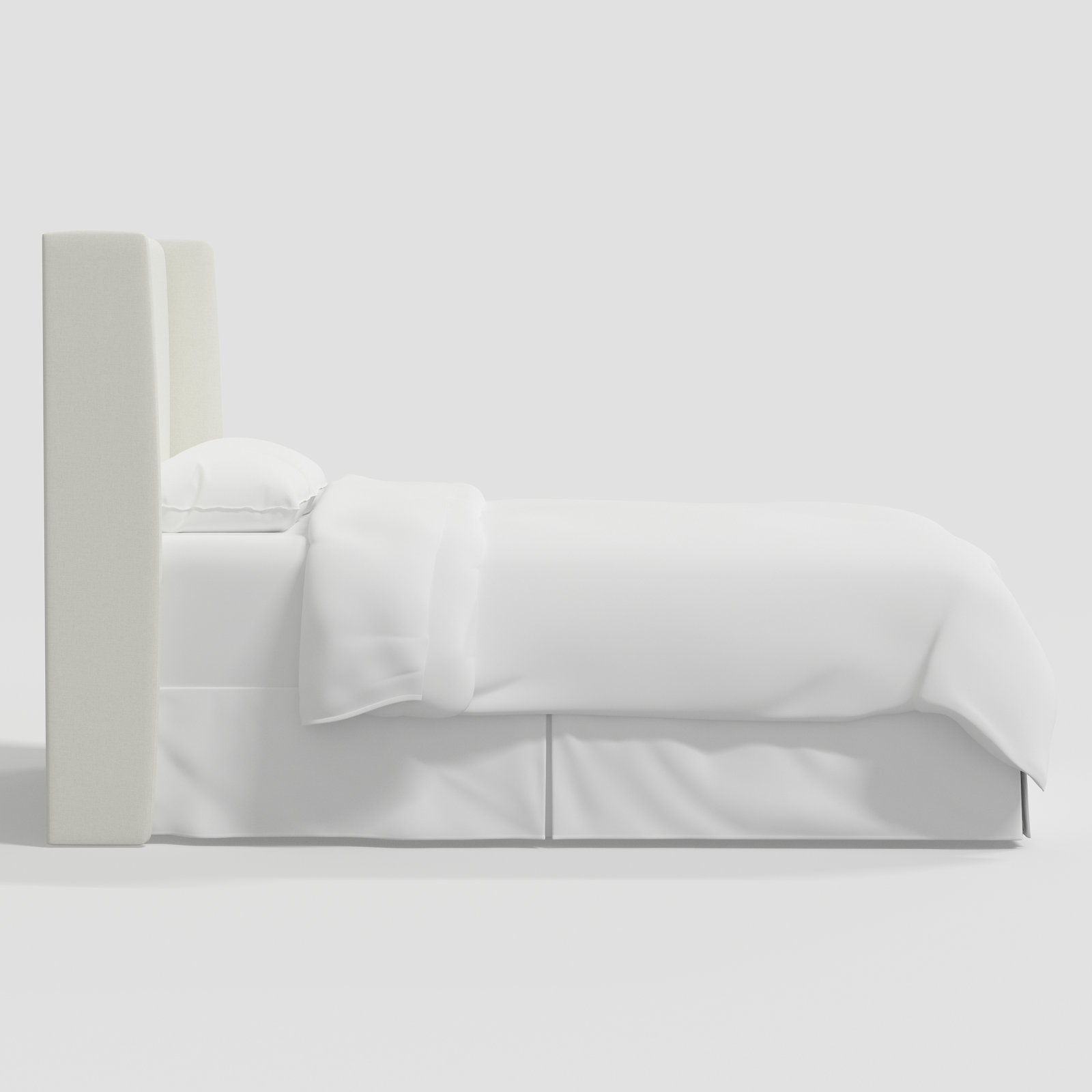 Upholstered Headboard, Twin, Zuma White Textured Linen