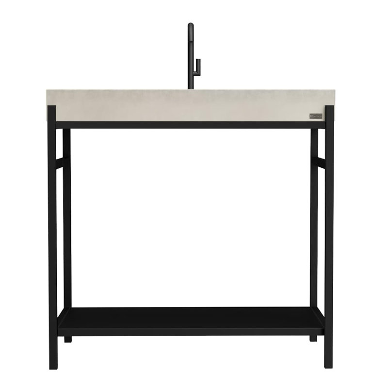 36'' W Single Vanity, No Holes, Polished Chrome, Beach