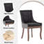 Chaise d'appoint latérale chairs Chaises en tissu épaissi avec pieds en bois massif aux tons neutres ， Ensemble de 2-130000810