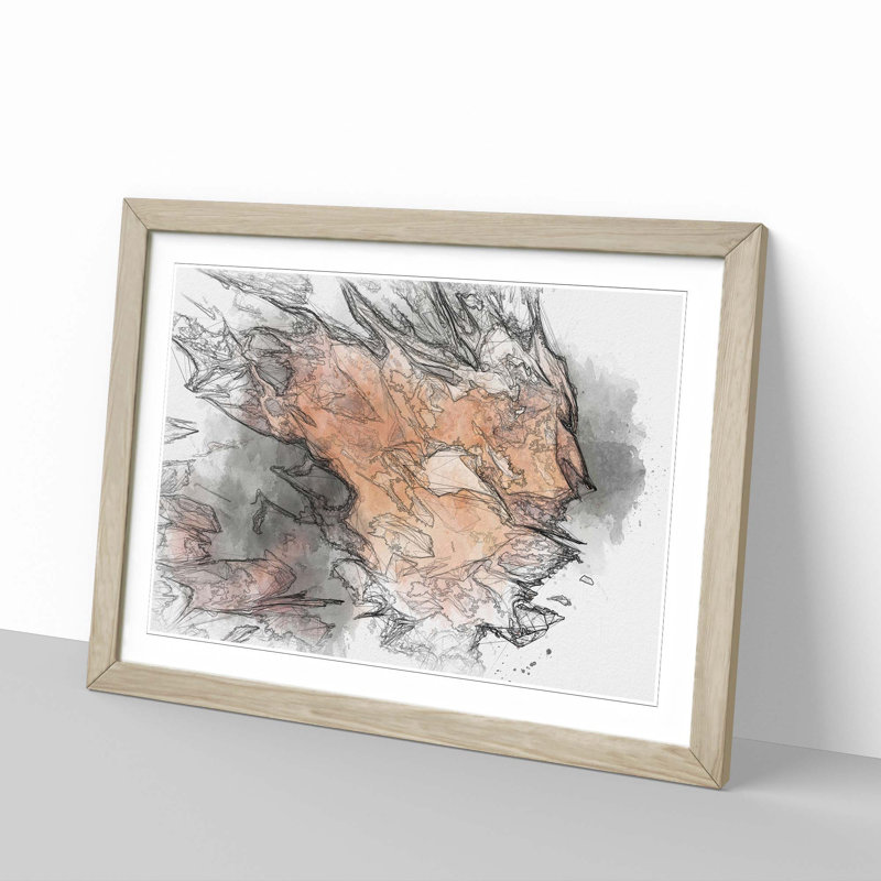 Seconds of Want in Abstract - Picture Frame Graphic Art Print, 40cm H x 60cm W x 2cm D, Oak