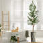 Arbre artificiel dans un pot de fleurs moderne, décoration d'arbre en soie d'olivier artificiel (pot et arbre)-407143832-424482374