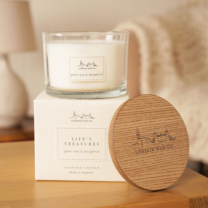 Fruity Scented Jar Candle with Glass Holder