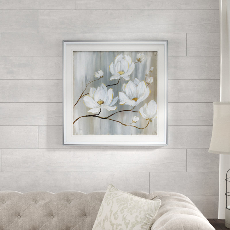 " Summer ", 17.5" H x 17.5" W x 1.5" D, Silver Framed