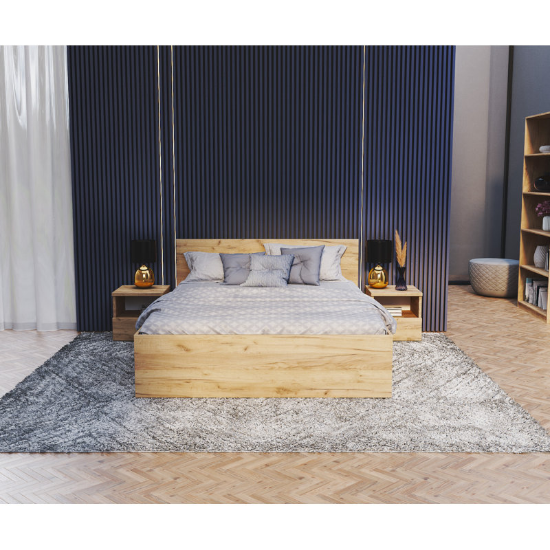 Grandview Ottoman Storage Bed, Oak, European King (160 x 200cm)