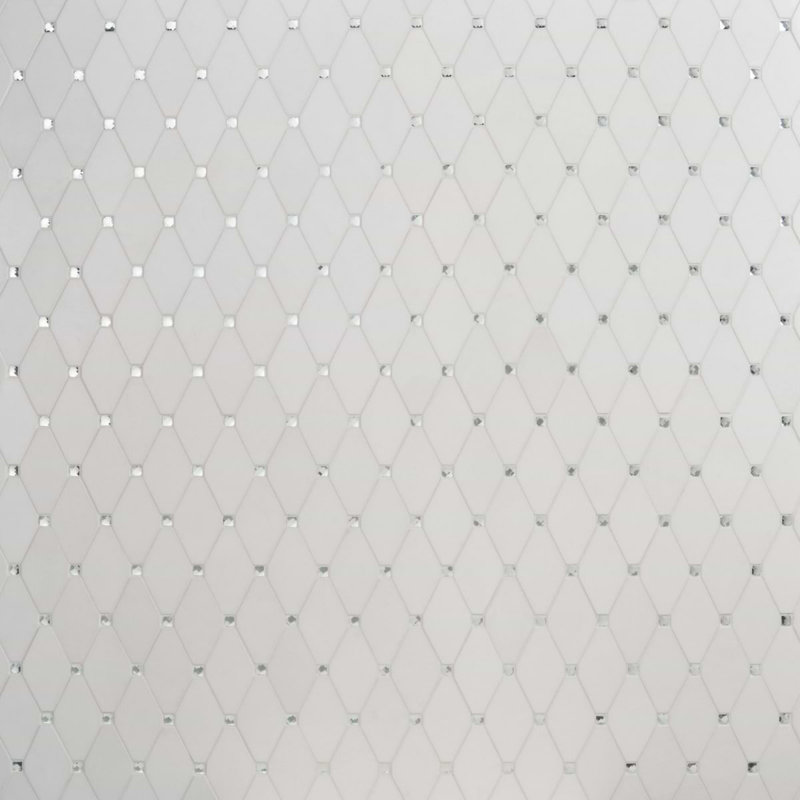 Reflection 3x5 Diamond Mirror Marble and Glass Mosaic Tile