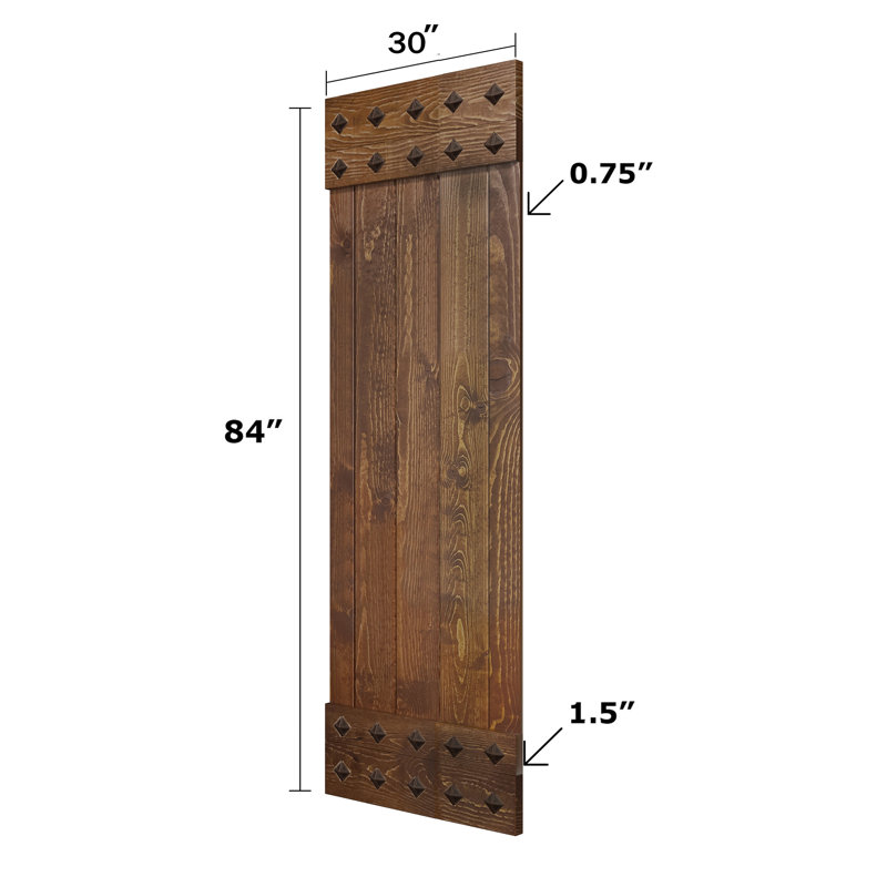 Mid-Century Modern 84" Dark Walnut Solid Wood Barn Door Slab