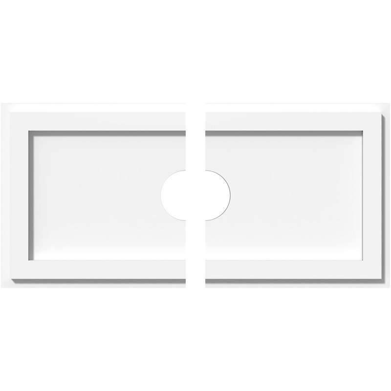 Médaillon de plafond rectangulaire rectangulaire en PVC de qualité architecturale, H 1 po x l 22 po x P 11 po