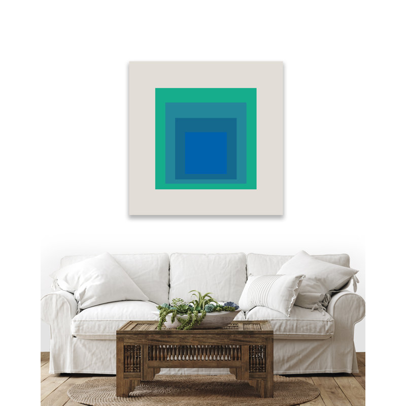Square Series Blue par Yaffa G, H 31 po x l 31 po, Toile tendue