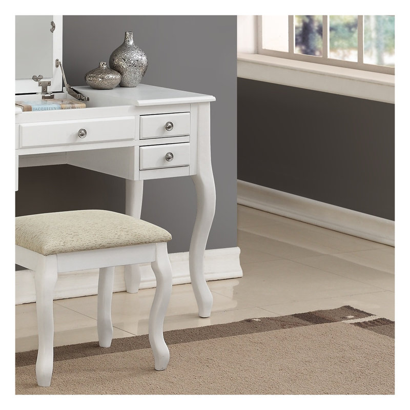 Ensemble de meuble-lavabo classique 1pc avec tabouret et tiroirs de couleur blanche
