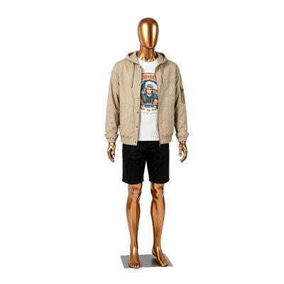 Mannequin complet pour homme, mannequin réaliste pour homme avec support, robe ajustable et détachable pour la présentation de vêtements au détail, la couture, les défilés de mode (or rose)
