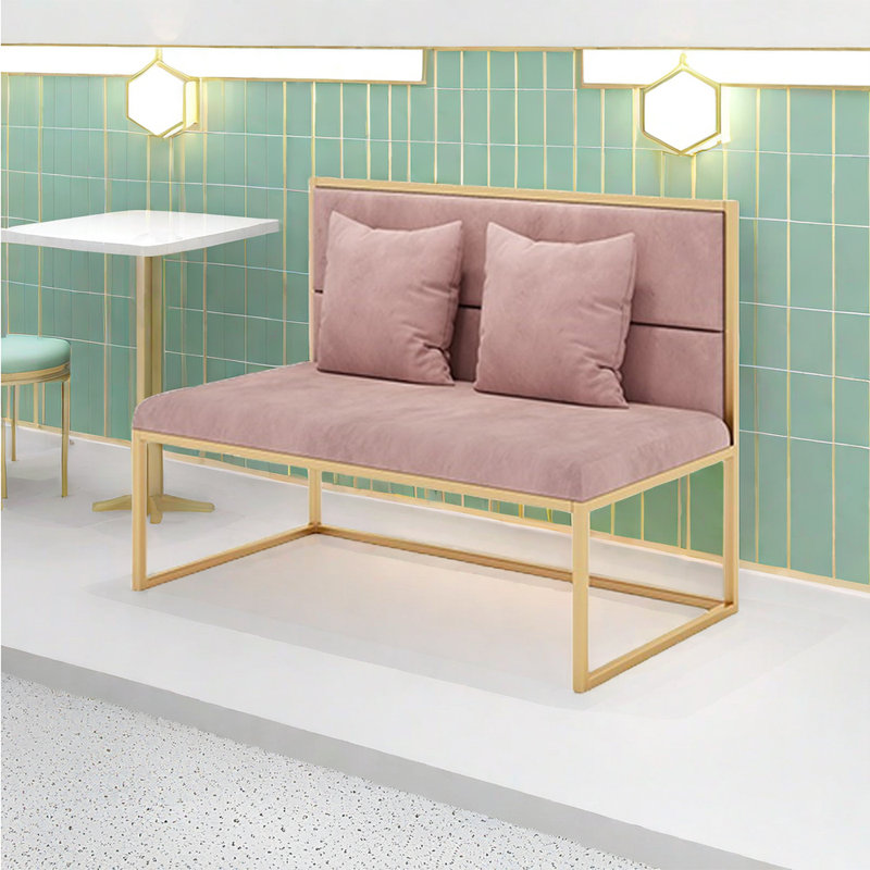 Banc rembourré en mélange de polyester, Rose