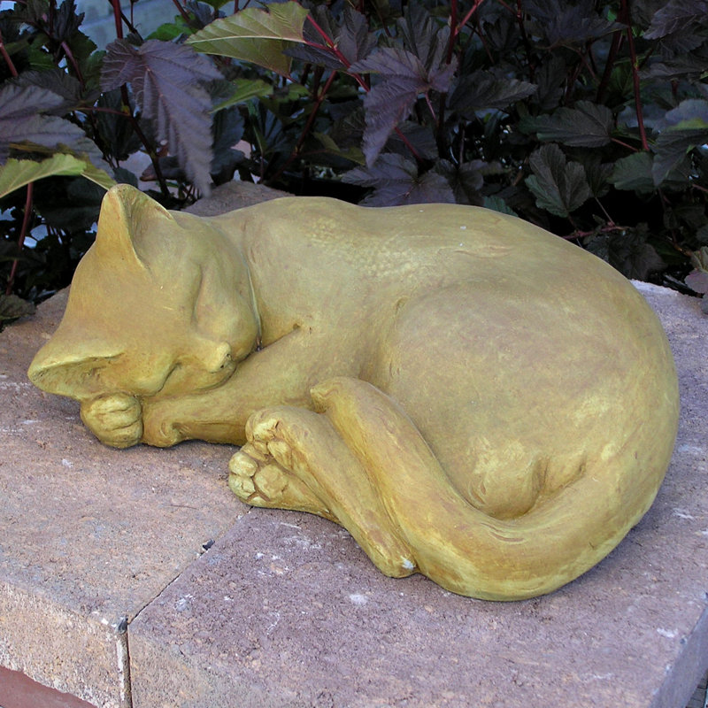 Large Curled Cat, Antique Gray