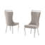 Ensemble de salle à manger en marbre blanc Grand avec chaises d'appoint en tissu Boucle-1435534161-1435534160
