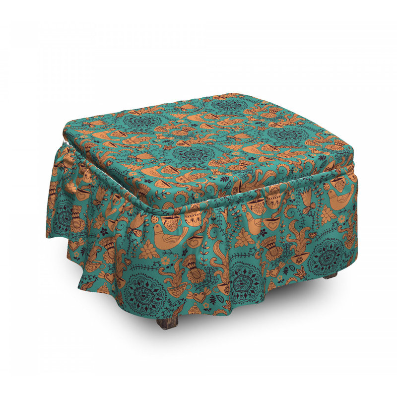 Housse pour repose-pieds art scroll