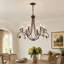 6-Light Dimmable Steel Candle Style Chandelier