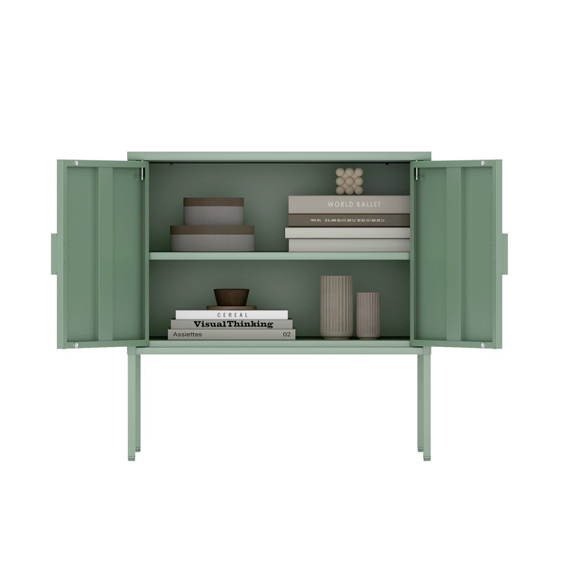 Ava 23.6 Accent Cabinet with 2 Adjustable Shelves, Green